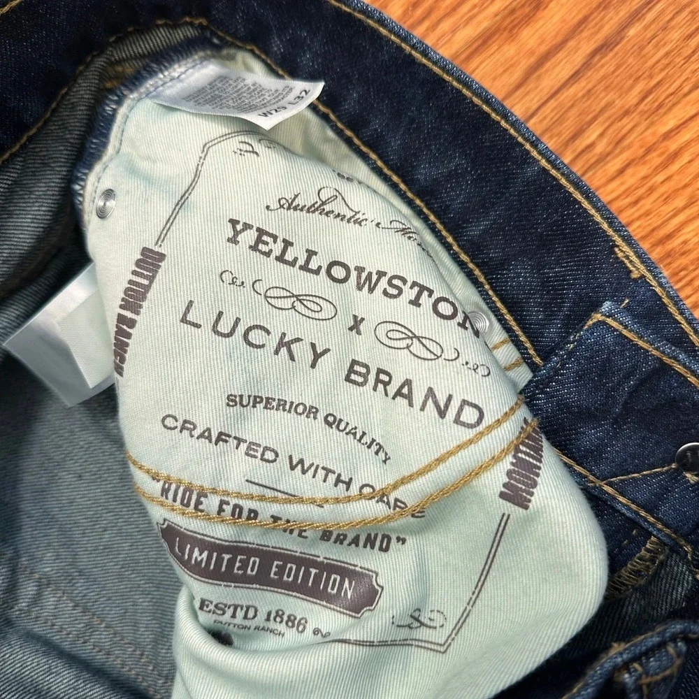New Lucky‎ Brand x Yellowstone 223 Straight Leg Jeans Mens 29x32 Dark Wash Fade